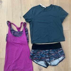 Lululemon Set - Crop Cates tee & Speed Shorts
